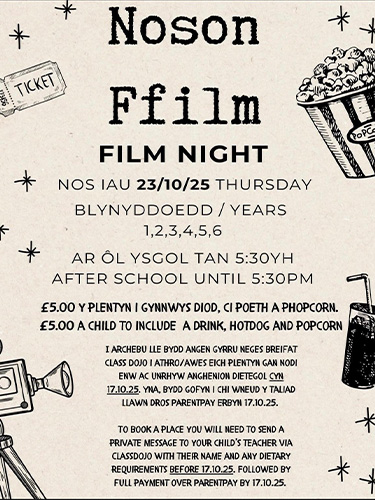 Poster Noson Ffilm - 23.10.25